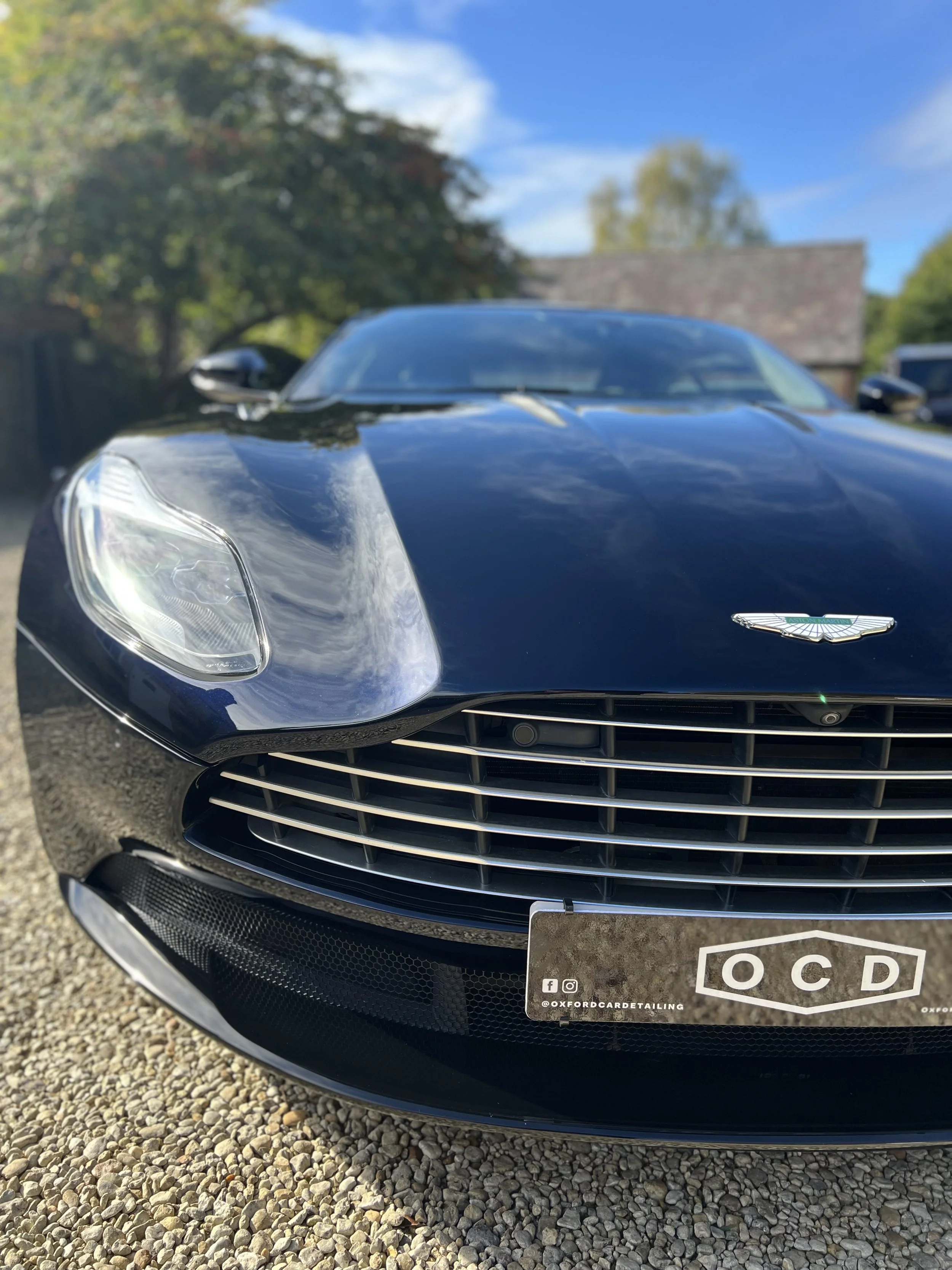 Aston Martin car after full valet and detail and ceramic coating.