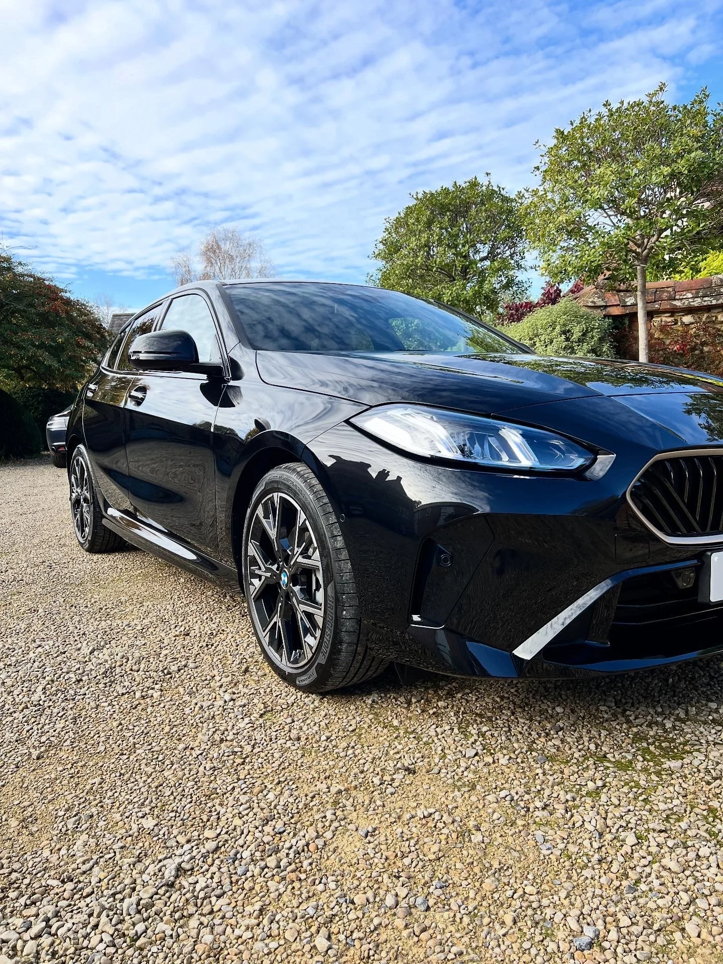 Black BMW car after full valet and detail and ceramic coating.