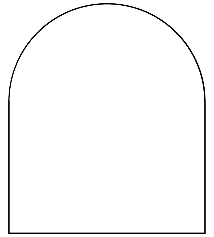 Outline of a person with a backpack, walking in a forested area