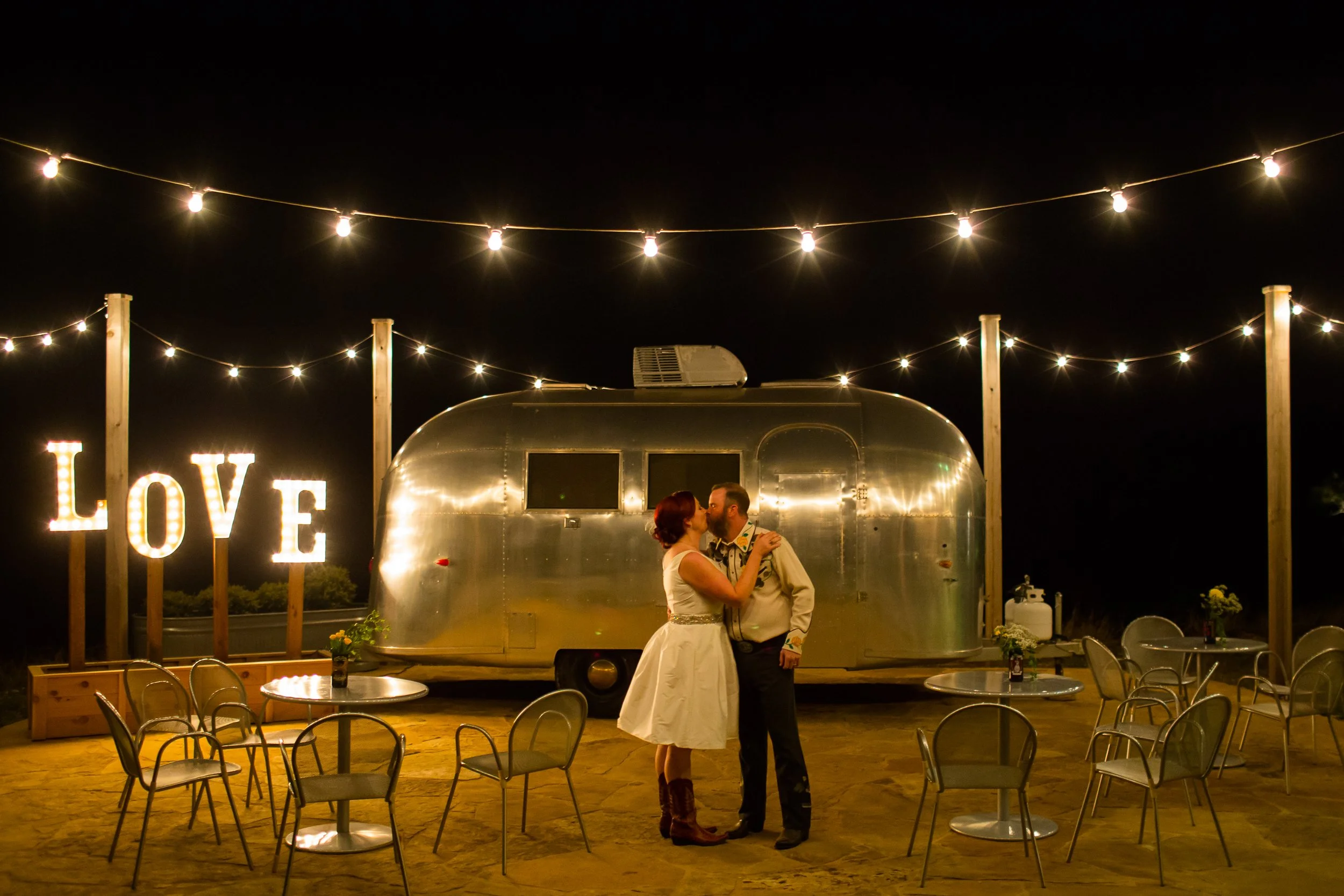 Outdoor backyard wedding reception bartending service in Austin Texas Hill Country