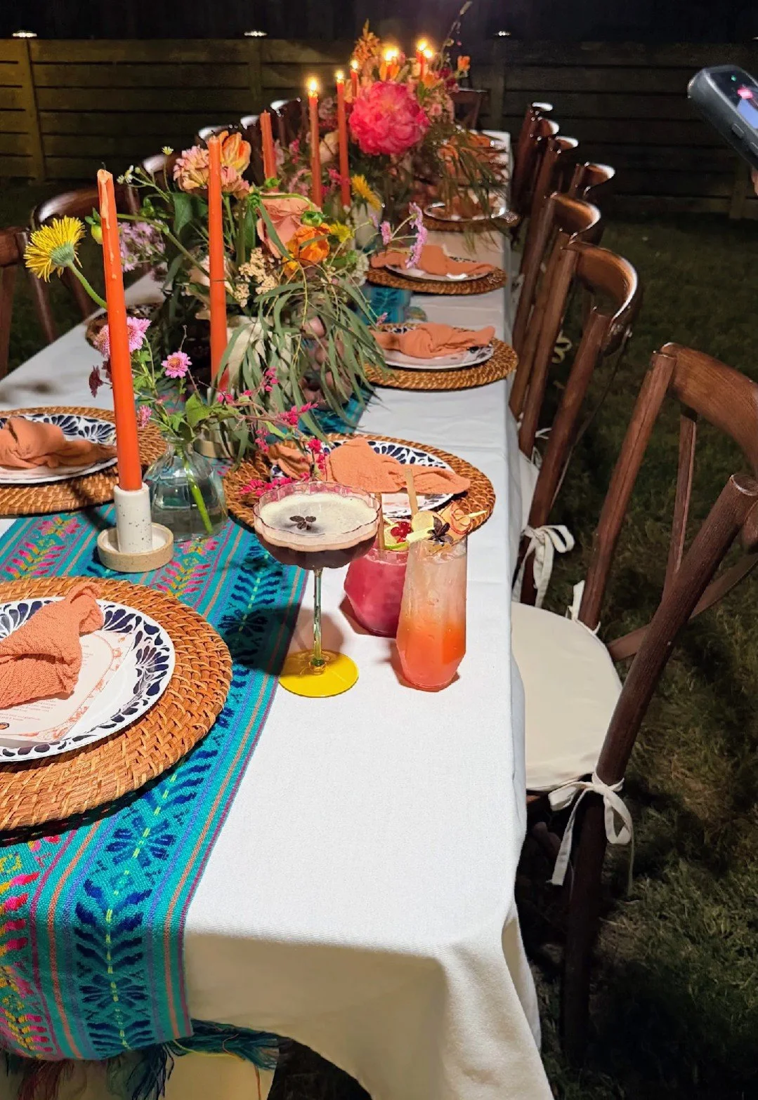 Custom Cocktail Menu at a Backyard wedding in Austin, TX