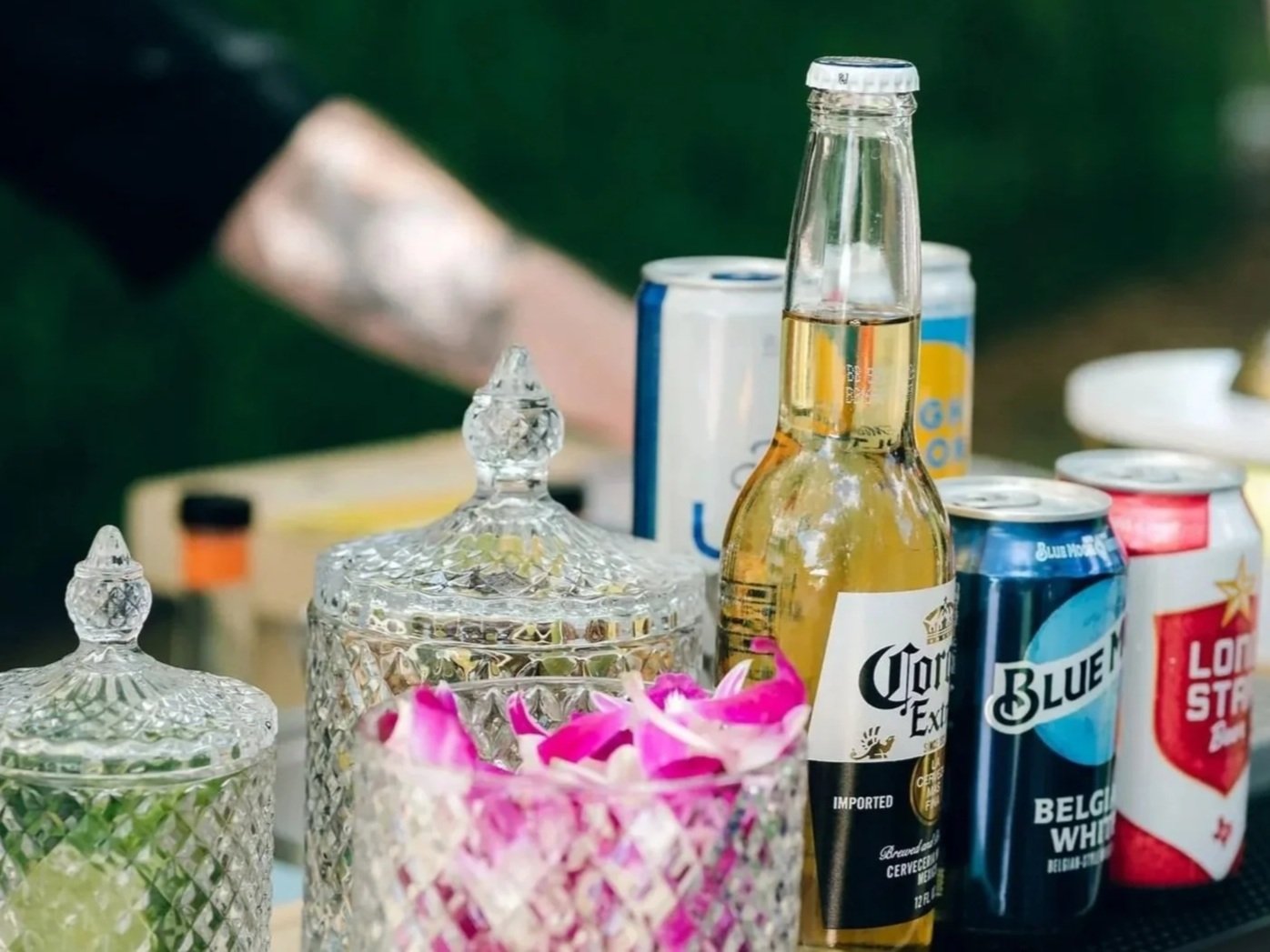 Mobile bar setup by Social Butterfly ATX at an Austin private event