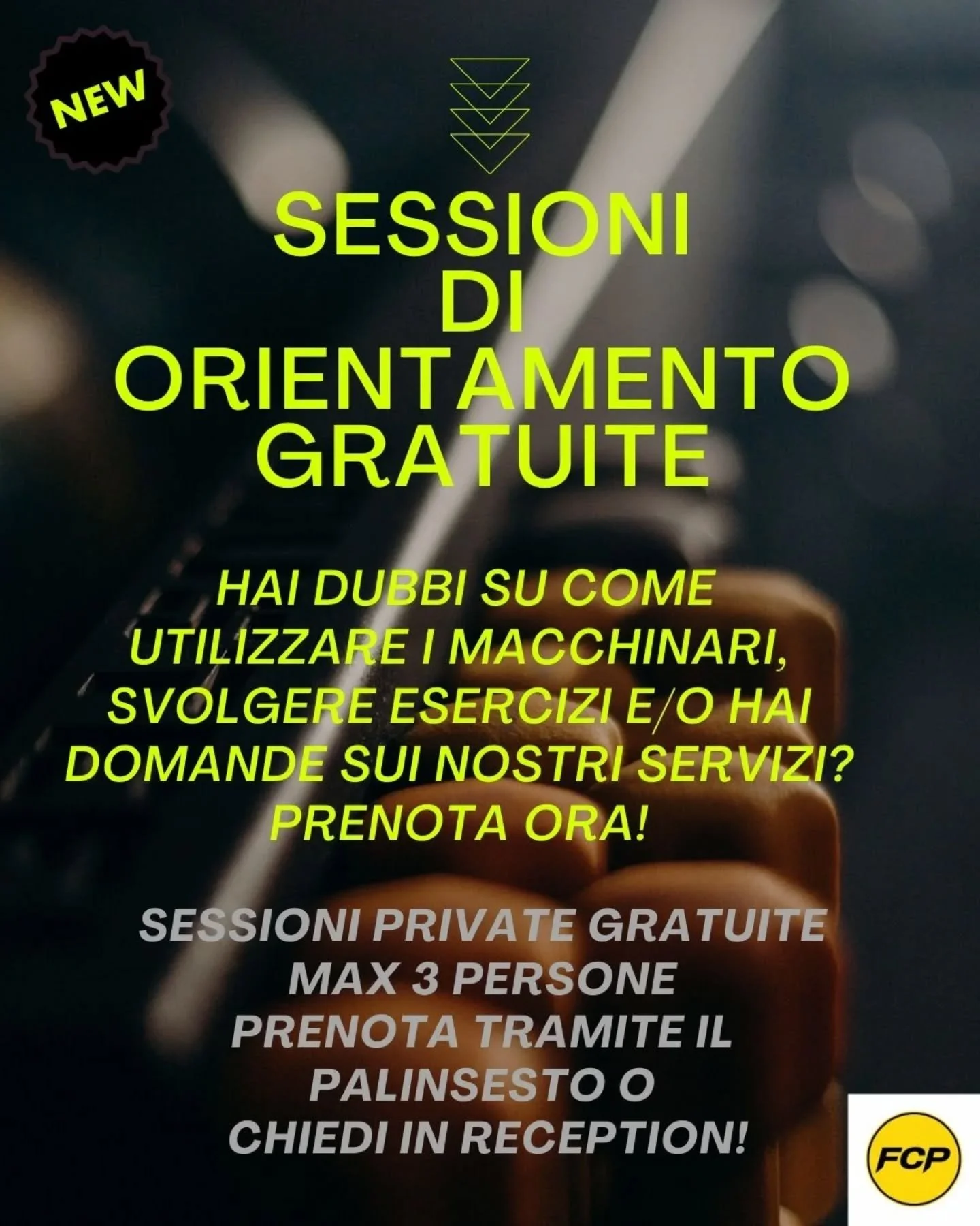 📢 SESSIONI DI ORIENTAMENTO GRATUITE 📢

Sessioni private gratuite 
Massimo 3 persone 
Prenota tramite il palinsesto o chiedi in reception! 

#palestra #fitness #gym #workout #allenamento #bodybuilding #training #sport #motivation #fit #personaltrain