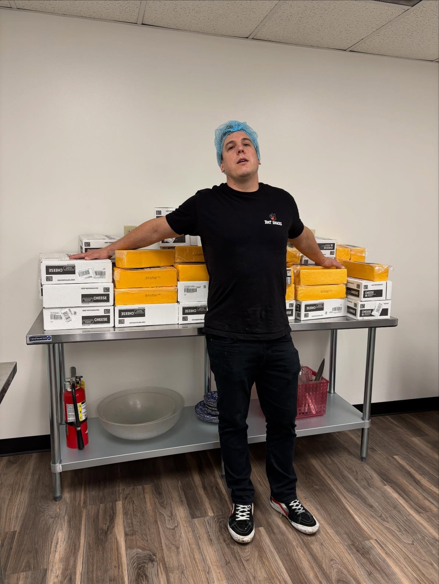 Cheesus Christ 🤘 pray for me yall were hittin the factory&mdash; shreddin 537lbs cheddar this morning. ☕️🧀

See you on the other side🦇👀

#batsnacks #factory #monday