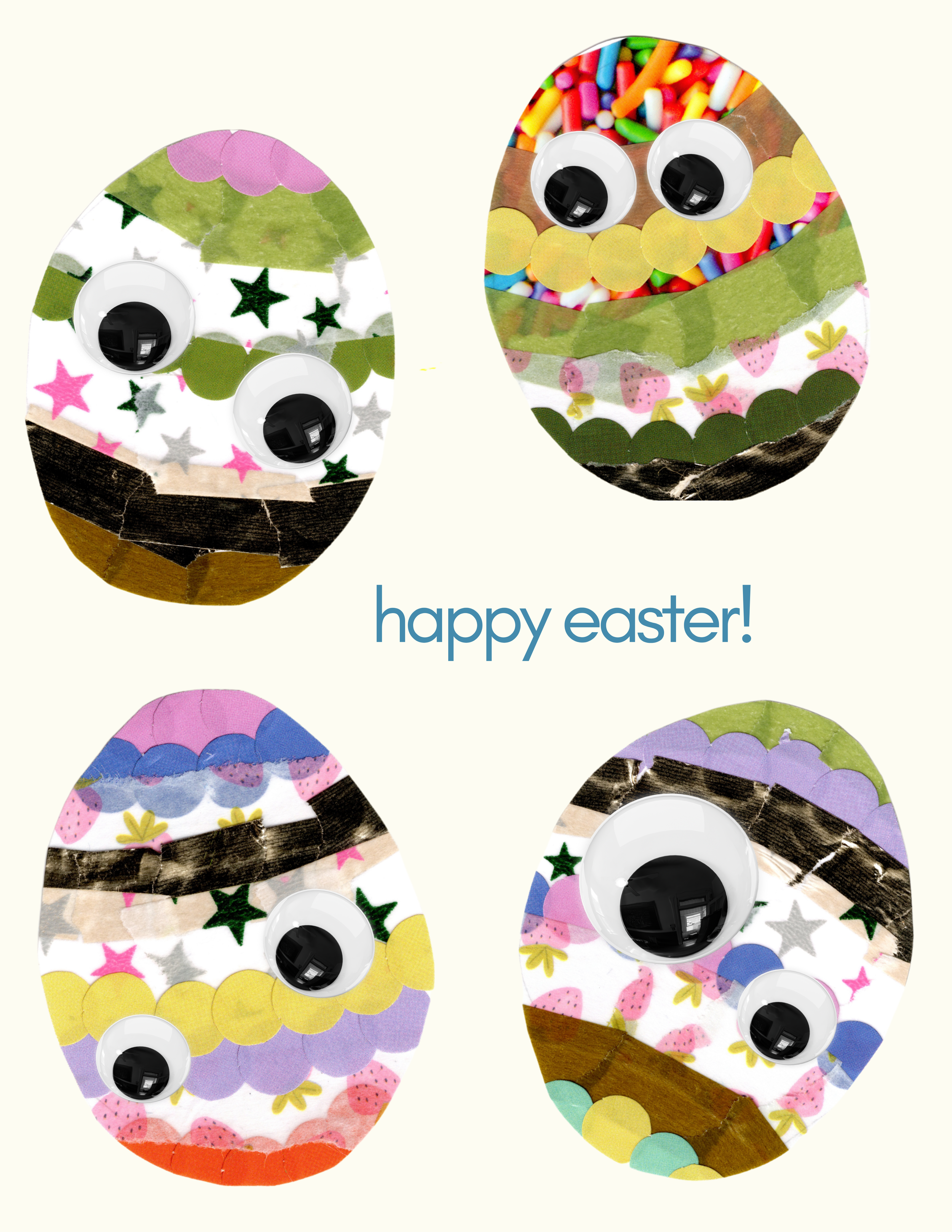 googly egg easter card
