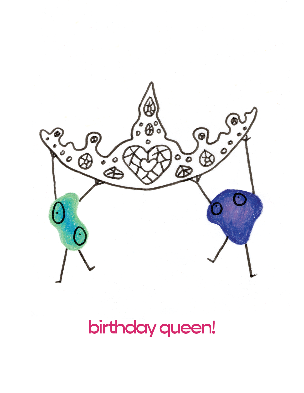 Birthday Queen! Monster Greeting Card