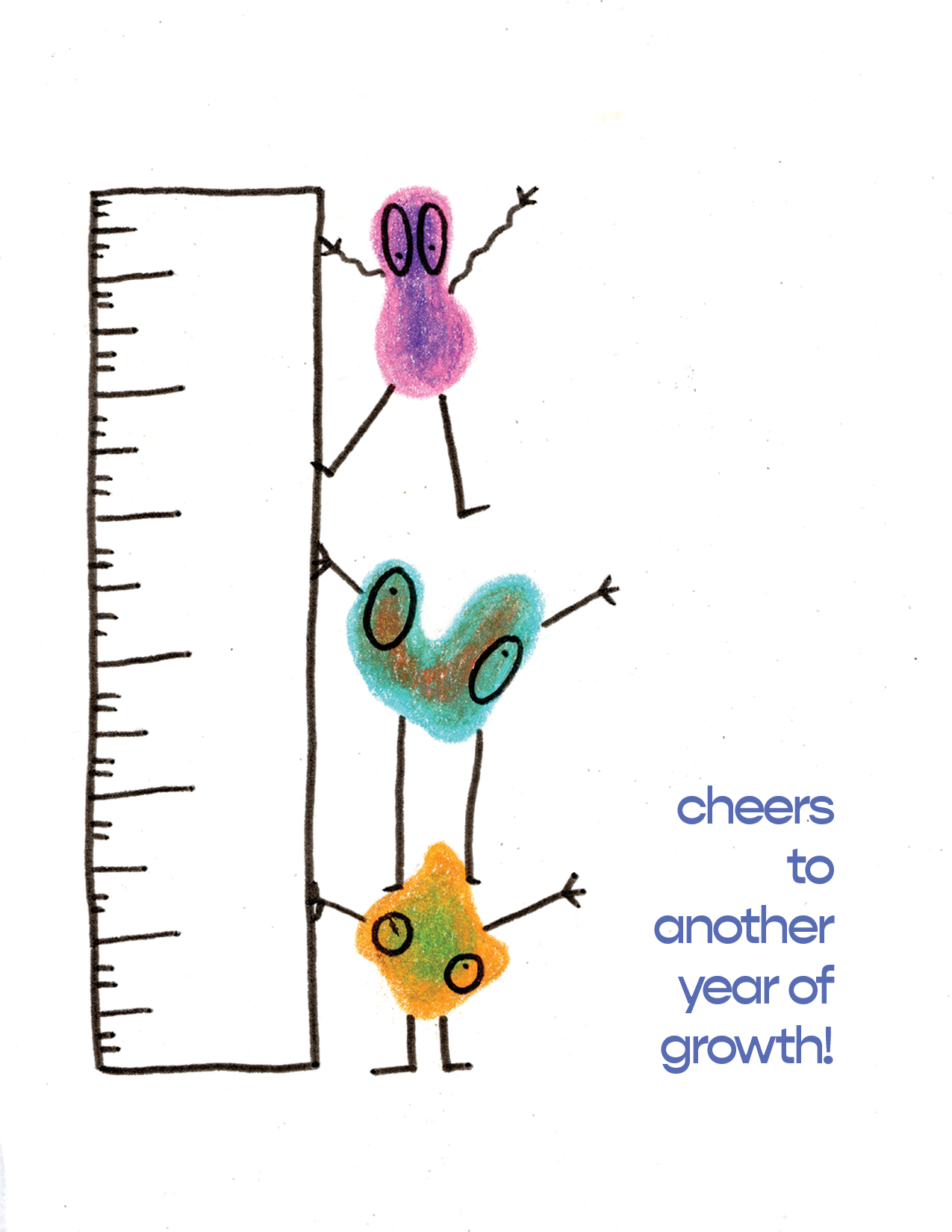 A Year Of Growth Monsters Greeting Card