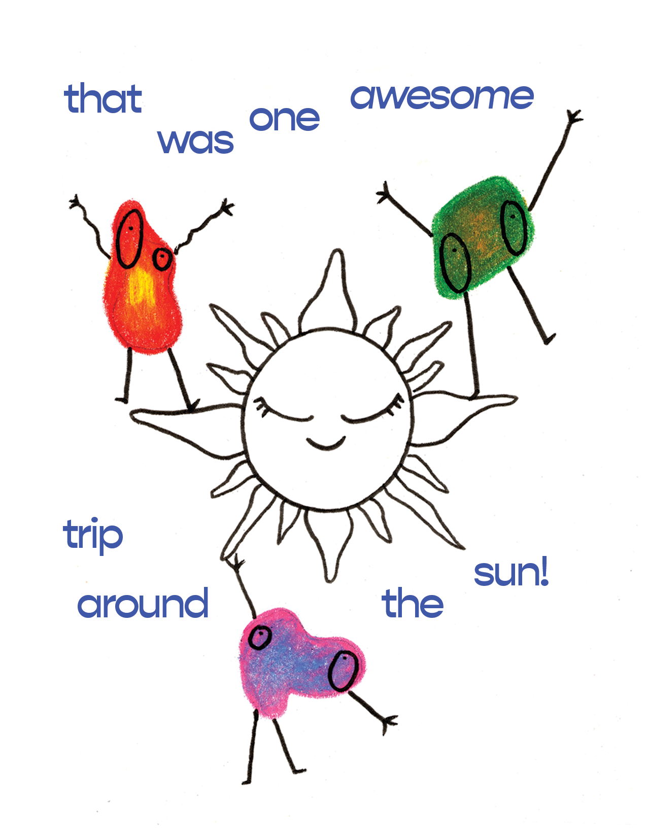 Trip Around The Sun Monsters Greeting Card