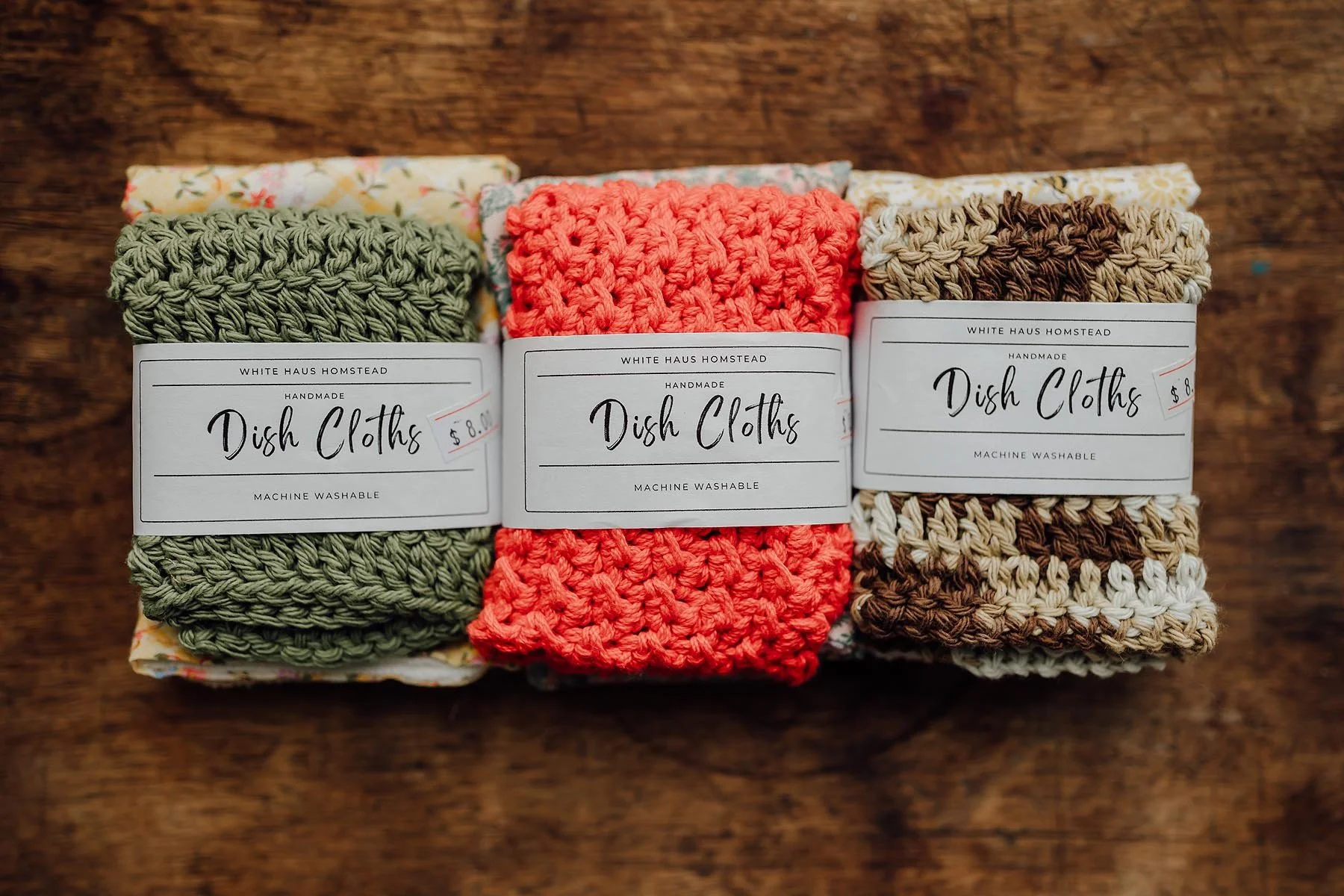 Handmade Kitchen Dishcloths — Mixed Set of 2