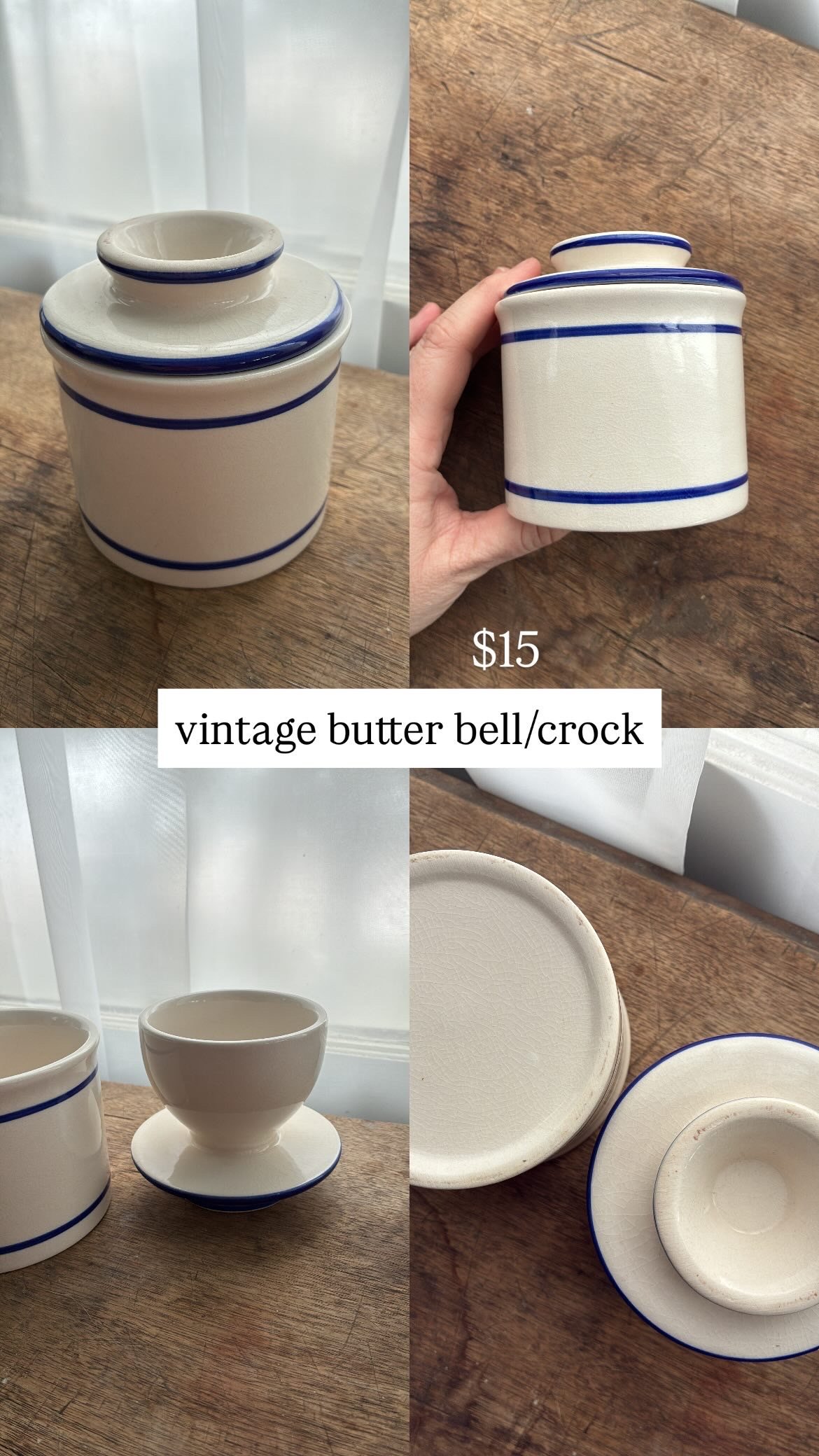 RESERVED - Vintage Butter Bell/Crock