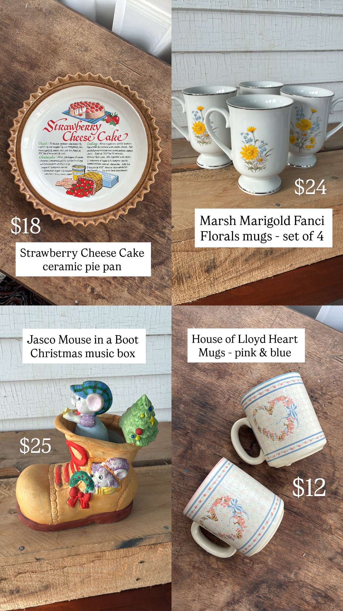 RESERVED - Set of 4 Marsh Marigold Mugs