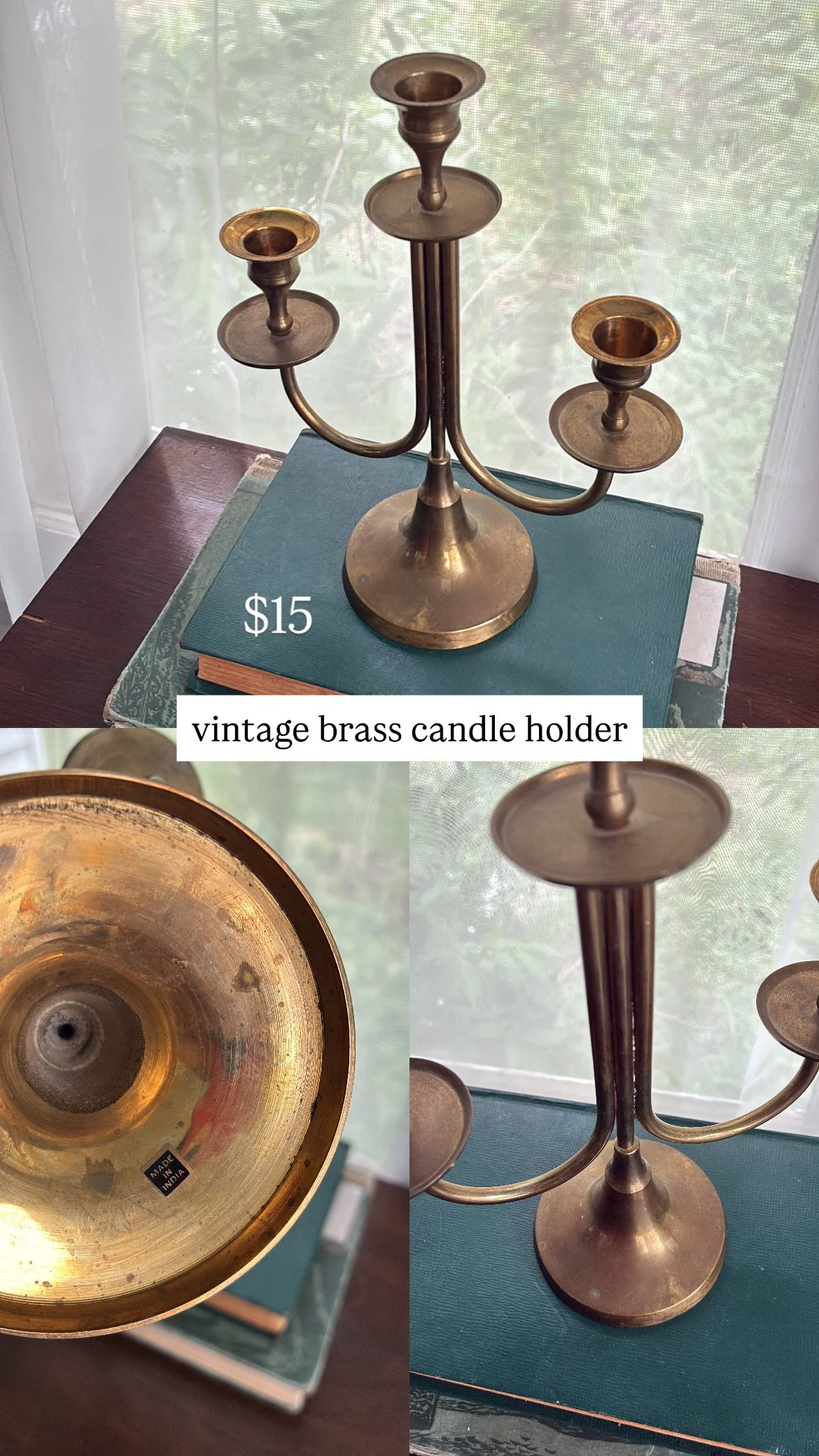 RESERVED - Vintage Brass Candle Holder