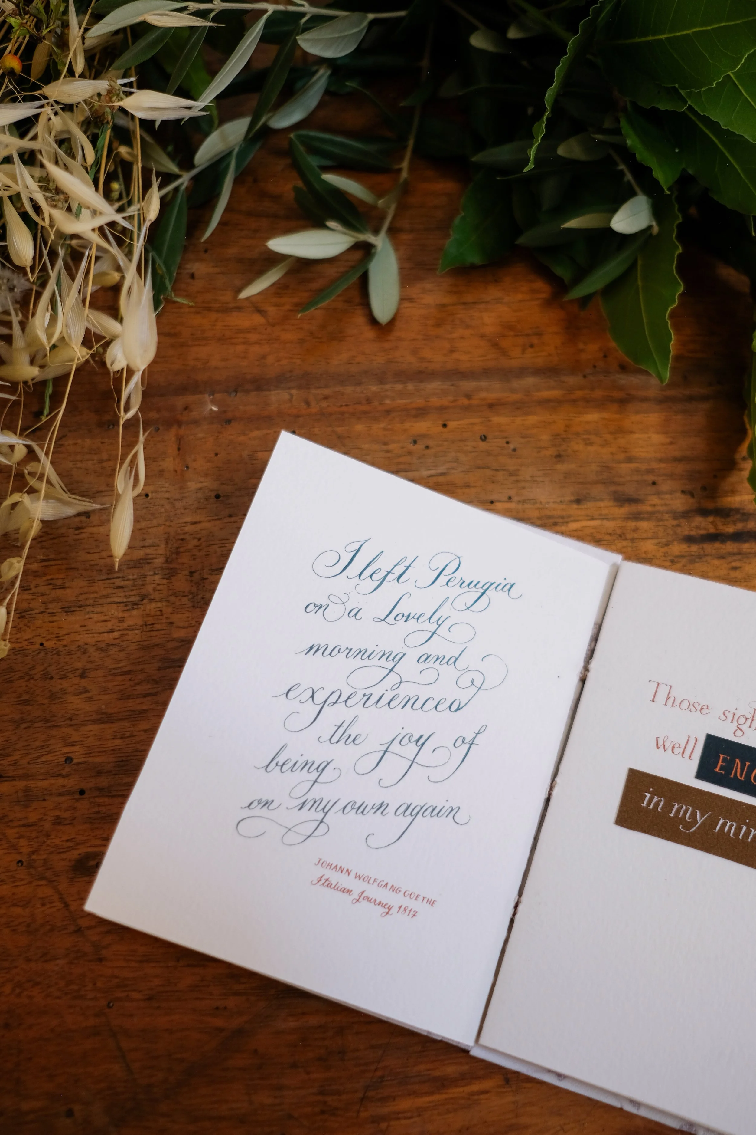 Calligraphy quote about Perugia