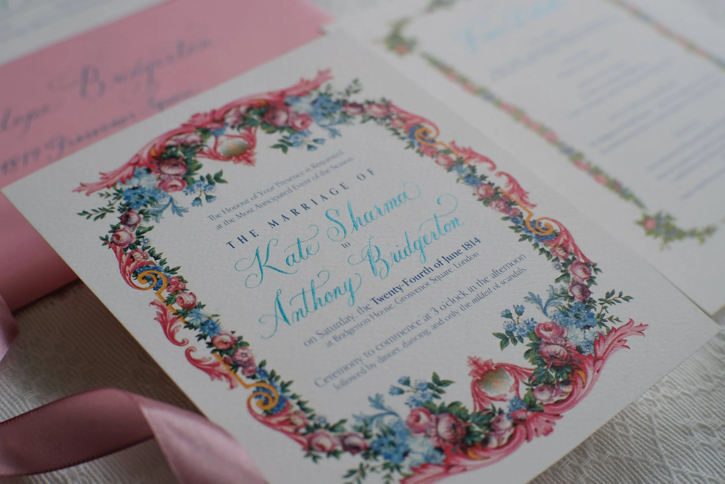 Bridgerton Kate and Anthony wedding invite