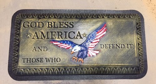 BE1600 GOD BLESS AMERICA BENCH WITH EAGLE