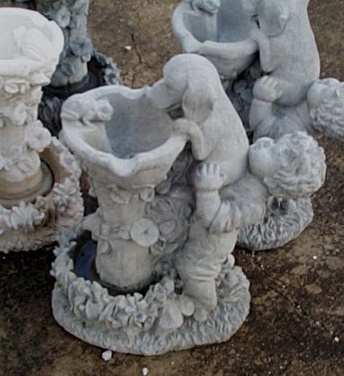 BB250 BOY PUPPY FROG BIRD BATH