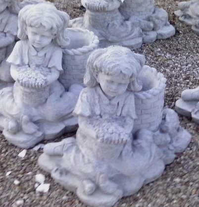 PG175 GIRL WITH FLOWERS PLANTER