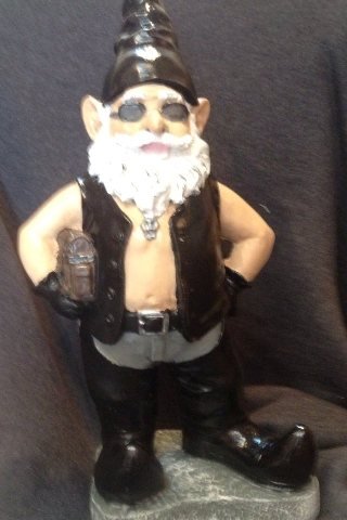 SG391 BIKER GNOME MALE (NOT PAINTED) $21
