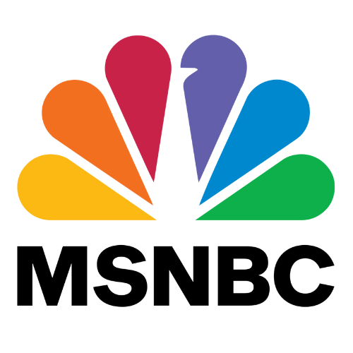 NBC logo with a multicolored peacock and the text MSNBC below it.