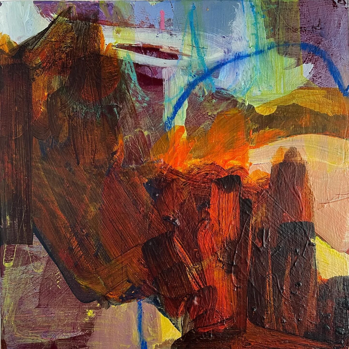 &ldquo;A place you&rsquo;ve been before&rdquo; 12&rdquo;x12&rdquo;  #acrylicpainting #abstractpainting