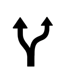 Geometric drawing of an outline square with sections divided by vertical, horizontal, and diagonal lines.