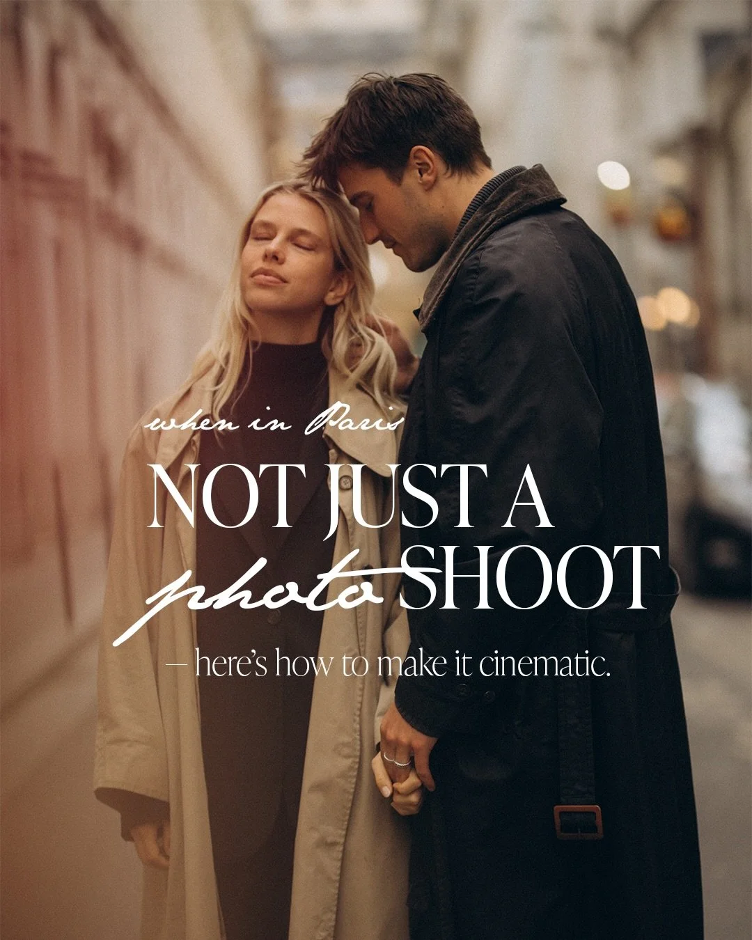 This is not only a photo shoot.

It&rsquo;s not about the Eiffel Tower.
It&rsquo;s not about the perfect landmark.
And it&rsquo;s definitely not about posing.

It&rsquo;s about how you feel walking through Paris together.
It&rsquo;s about slow mornin