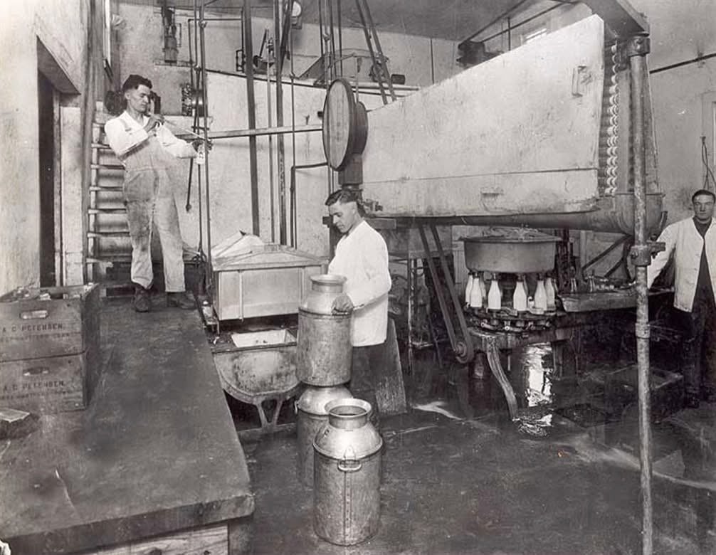 1923- Processing and Bottling Milk into retail dairy products at the Park Road Facility.
