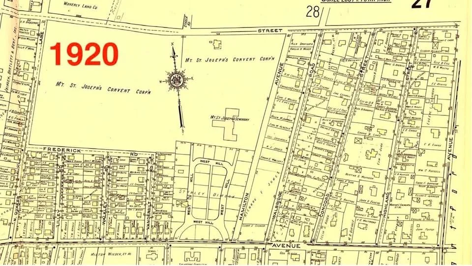 Map of the neighborhood at different times 