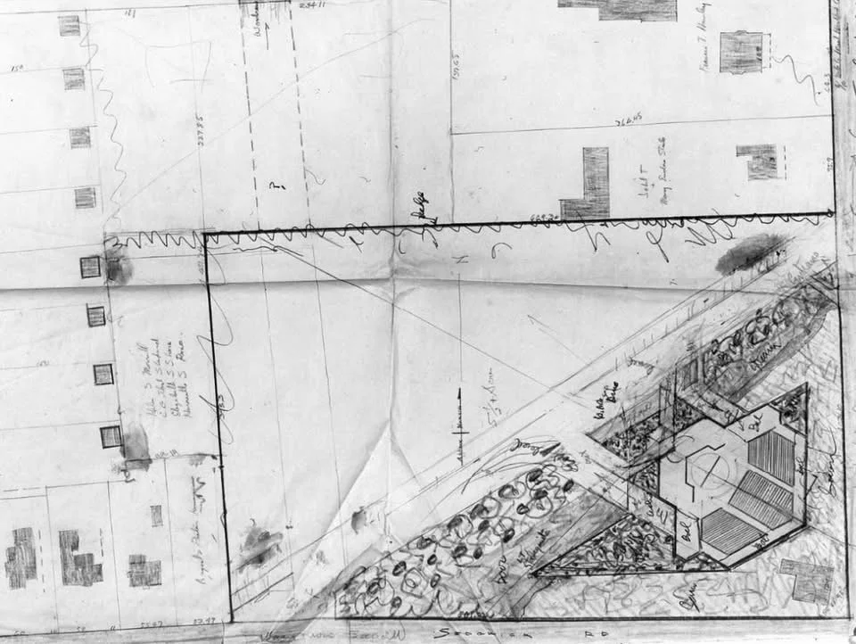 Proposed site of FLW's New Theater at the North West Corner of Sedgwick and South Main Street.
 