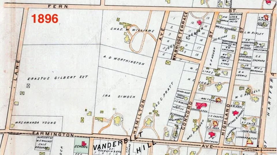 Map of the neighborhood at different times 