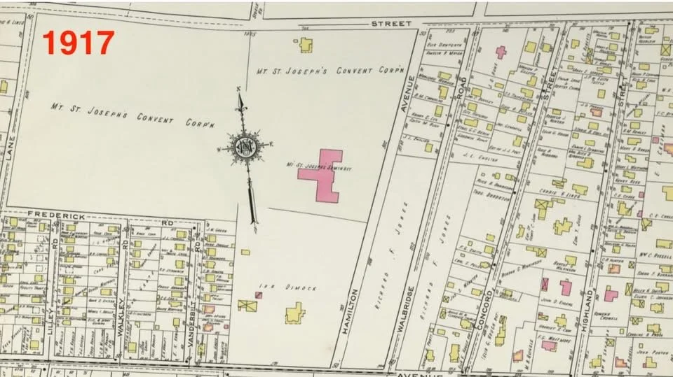 Map of the neighborhood at different times 