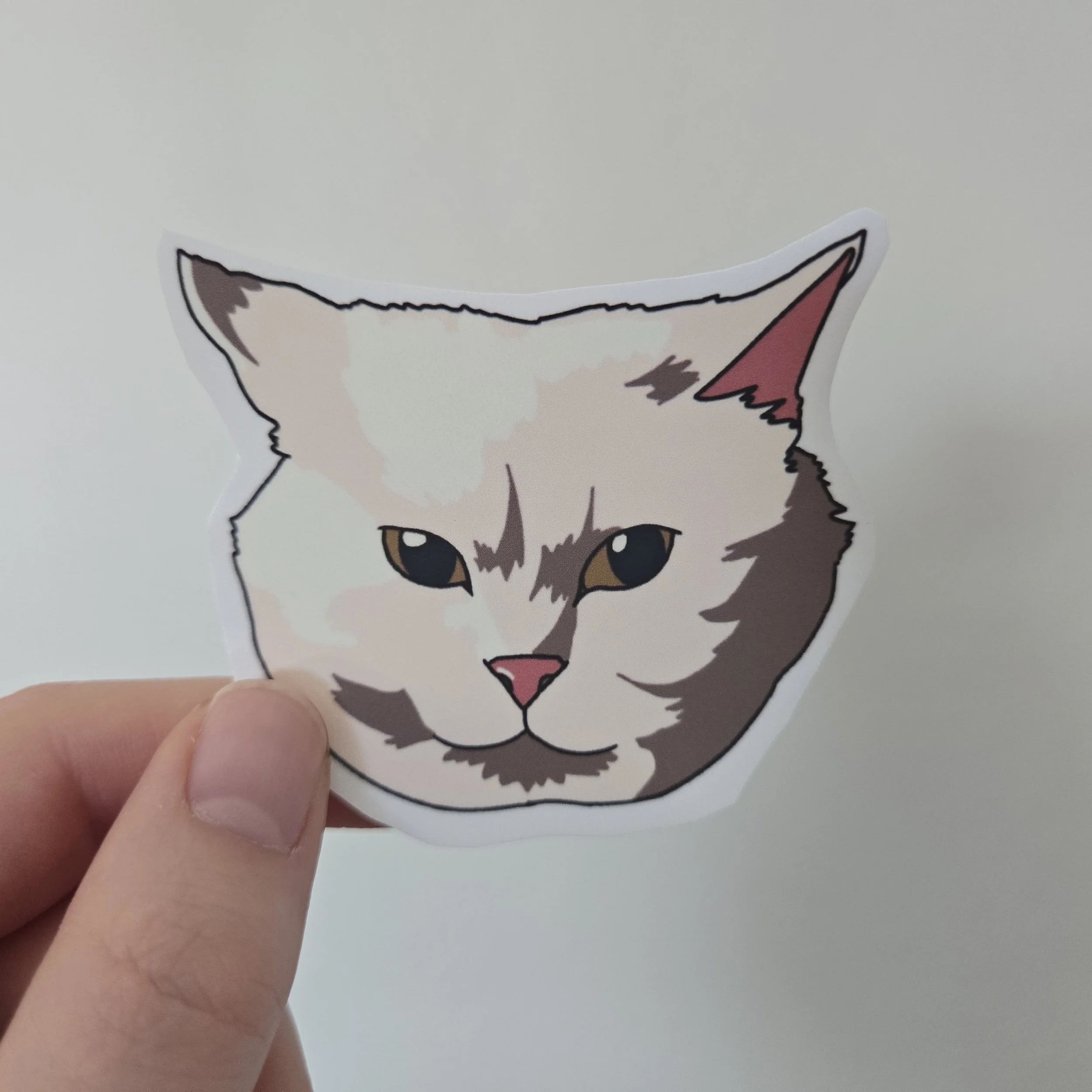 White Cat Sticker