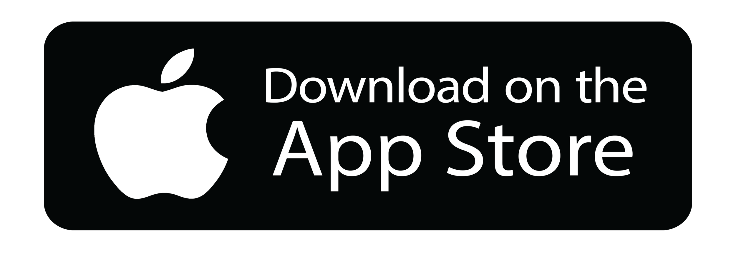 Download on the Apple App Store button with white Apple logo and white text on a black background.