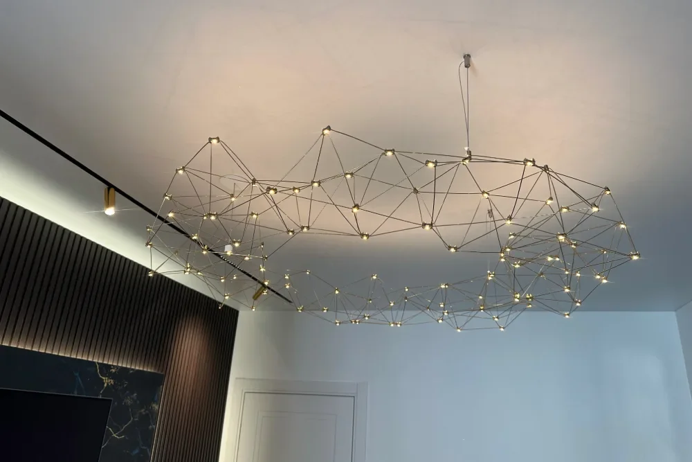 High Ceiling Chandelier Installation.webp