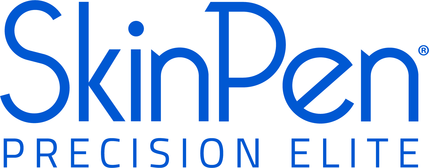 Blue SkinPen logo with the tagline "Precision Elite" underneath.