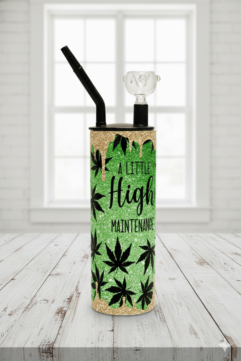High Maintenance Glitter Tumbler & Smoke Accessory