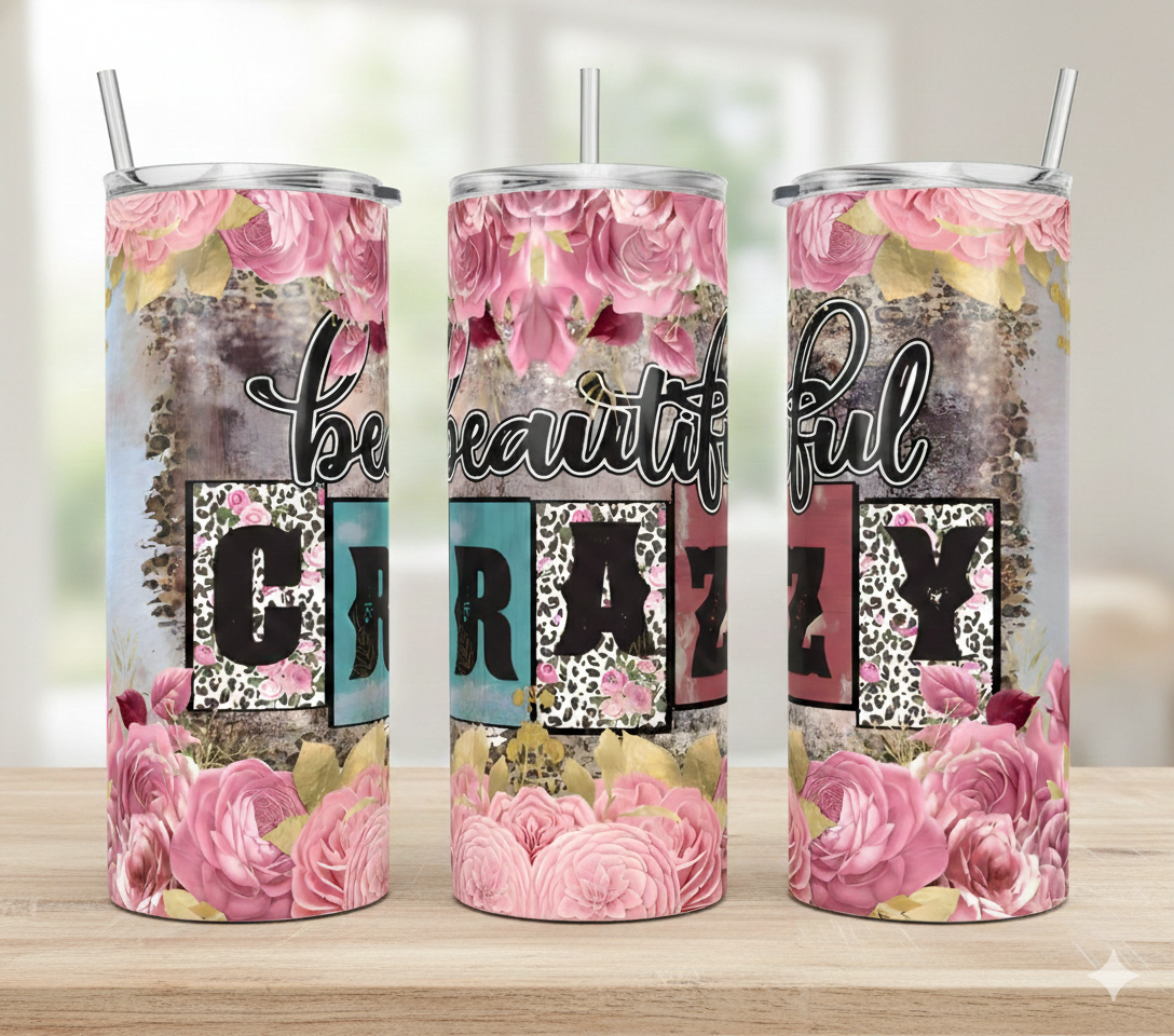 Beautiful Crazy Floral Tumbler