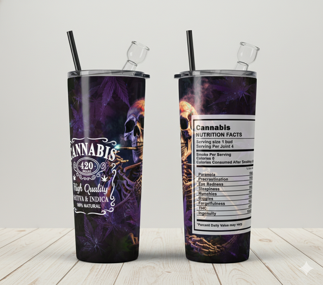 Cannabis Nutrition Facts Hookah Tumbler