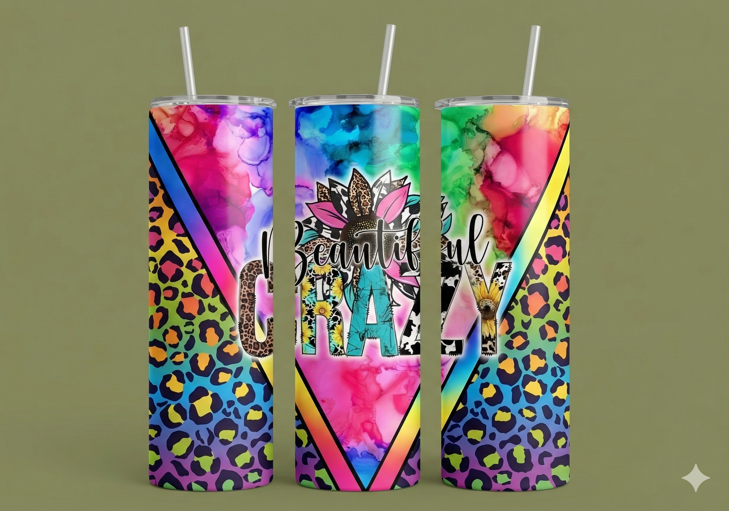Beautiful Crazy Vibrant Tumbler - 20 oz
