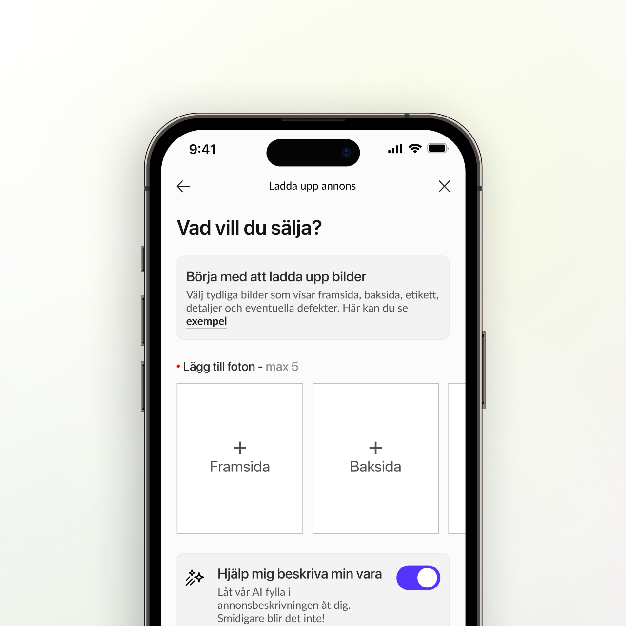 AI Upload – AI-assisted listing for faster selling