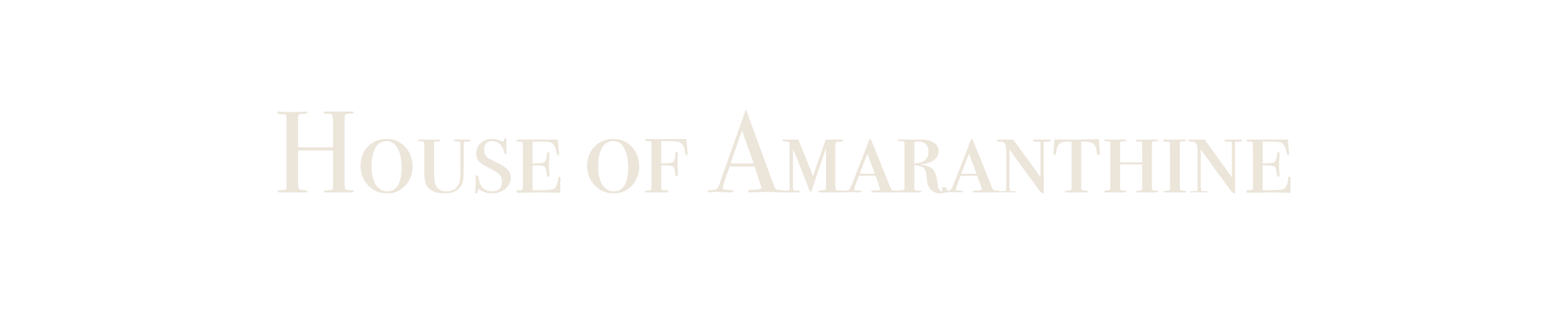 The title logo  'House of Amaranthine' in silver text on a black background.