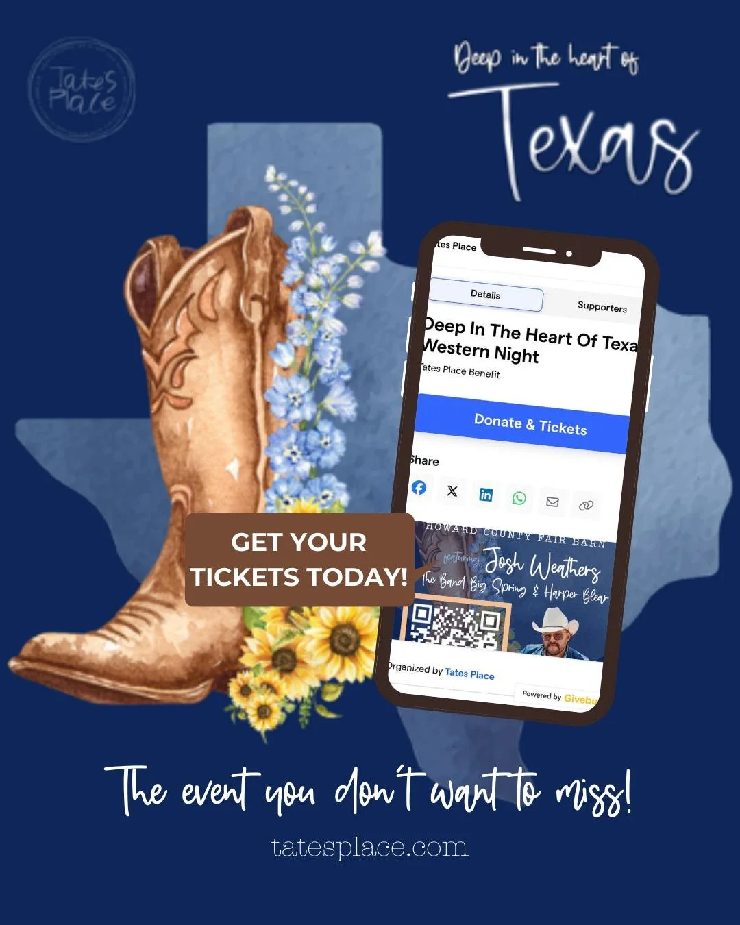 This is the event you DON'T want to miss!

Dinner, dancing, and a live auction are ready for you on March 26th! 

Get your tickets today at tatesplace.com. Already got yours? Comment a 🤠 to let us know you're ready too!