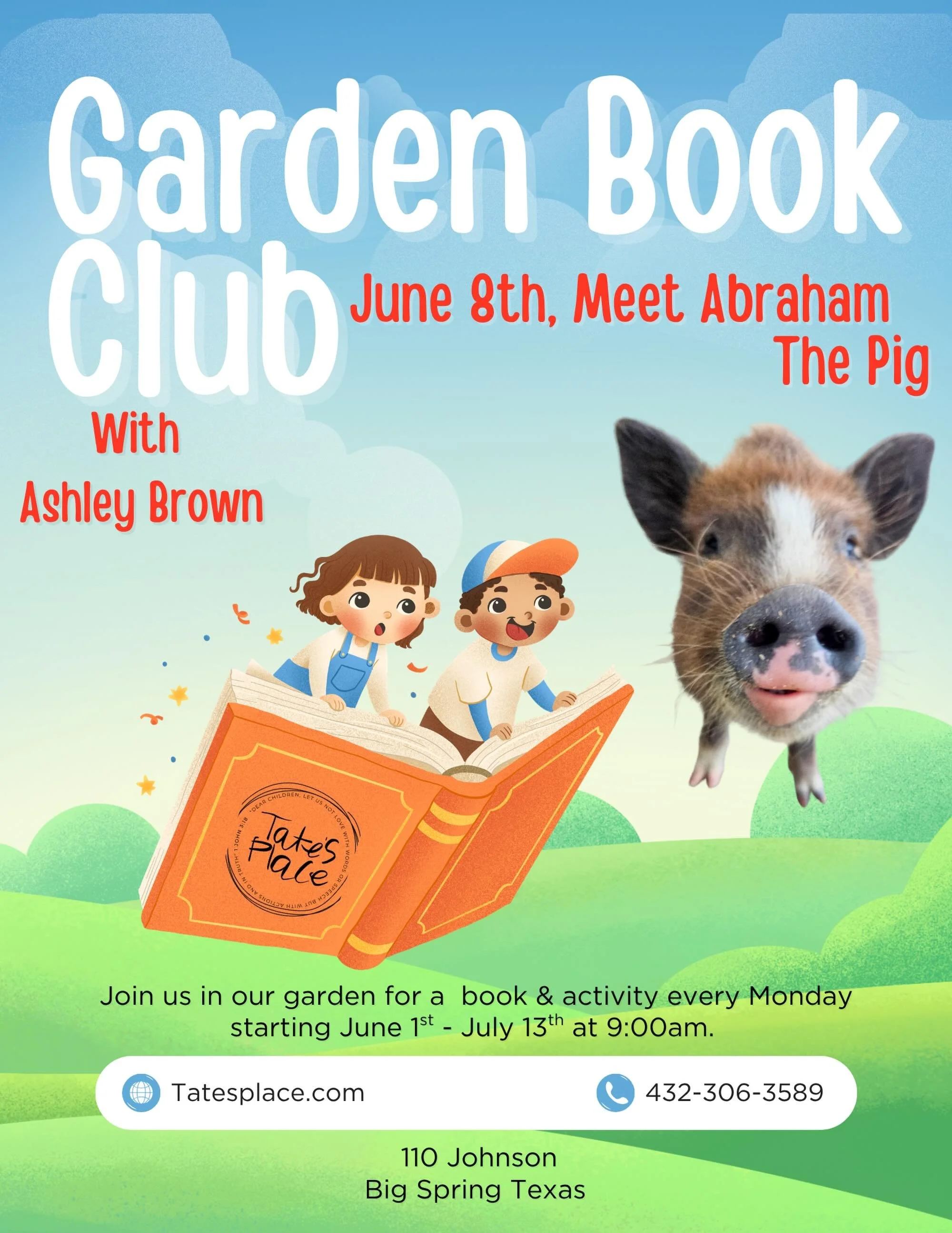 🐷🌻 Get ready for a PIG-tastic Garden Book Club! 🌻🐷

Join us on Monday, June 8th for a fun-filled morning all about pigs! We&rsquo;ll be reading a pig-themed story, enjoying time in the garden, and meeting a very special guest&hellip;

✨ Abraham t