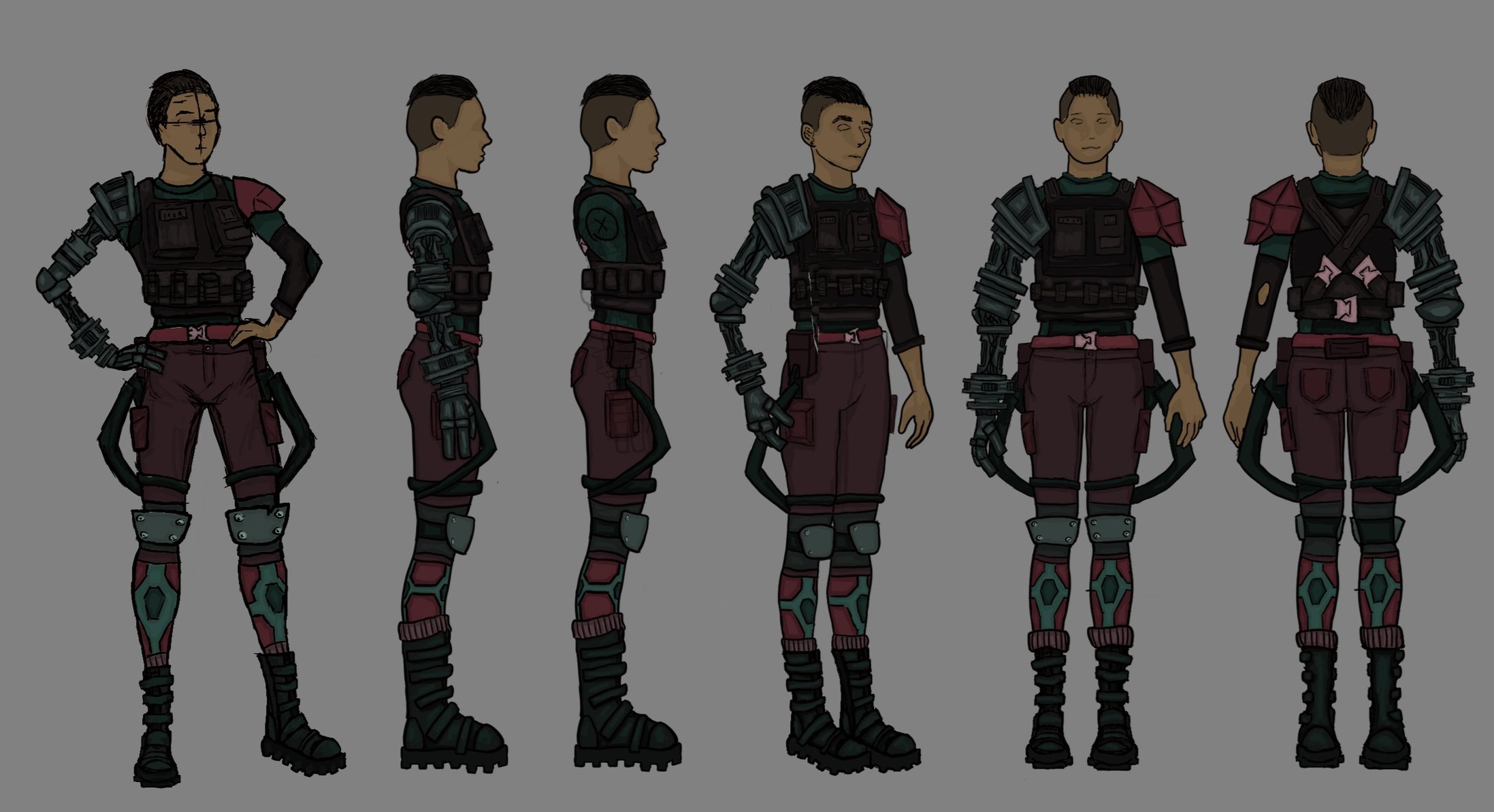 Character Design Concept Art - an Original Character for a Savannah College of Art and Design Class. Inspired by Apex Legends.