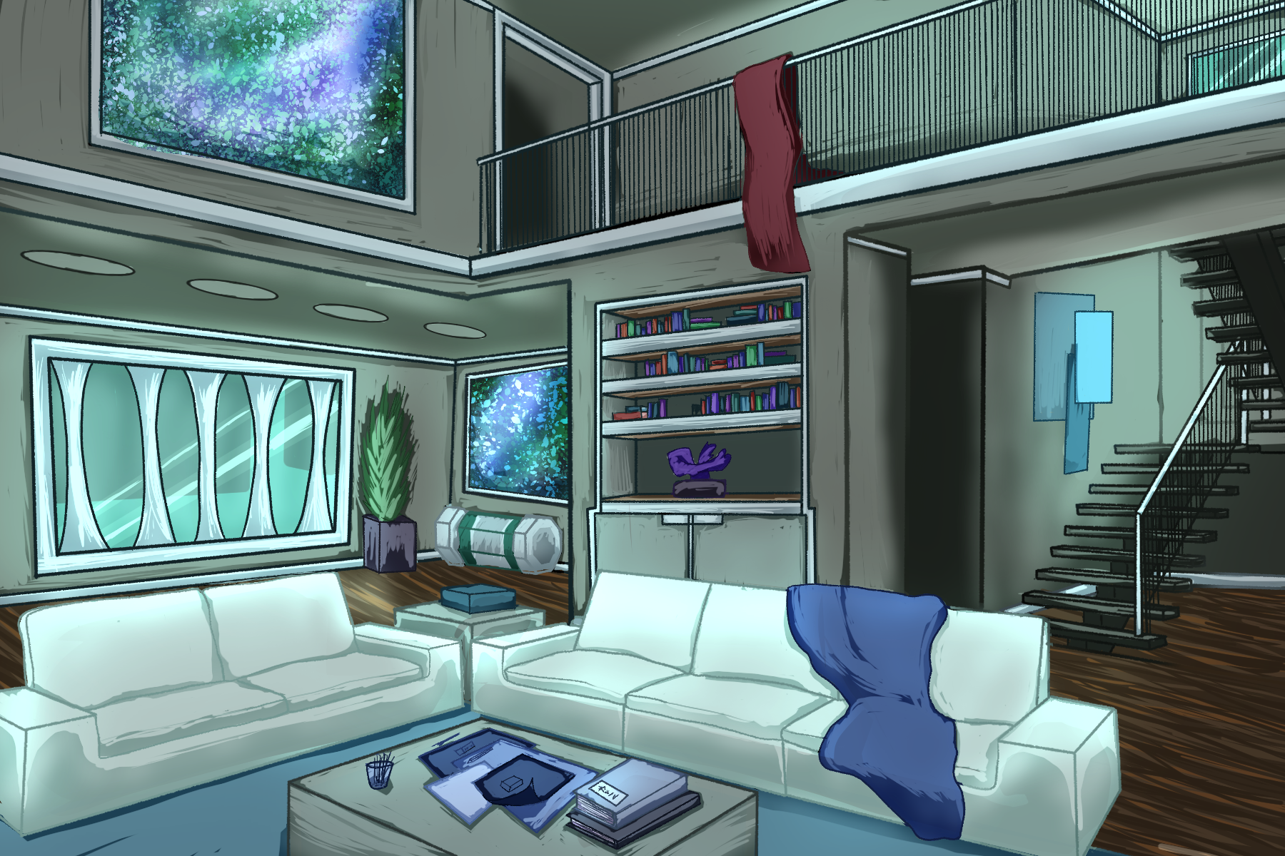 Interior Design Concept Art for an Original Character Designed for a Savannah College of Art and Design Class. Inspired by Apex Legends.
