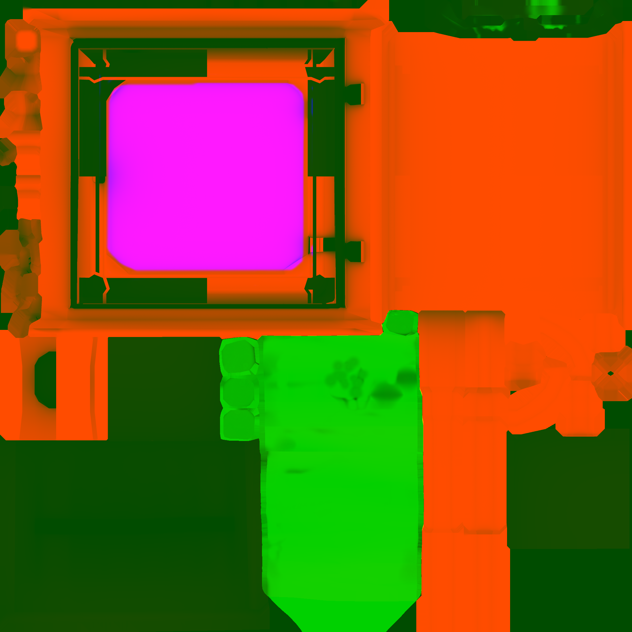 UV Roughness/Metallic Map of the Furnace Featured in the Cabin Getaway Environment Project