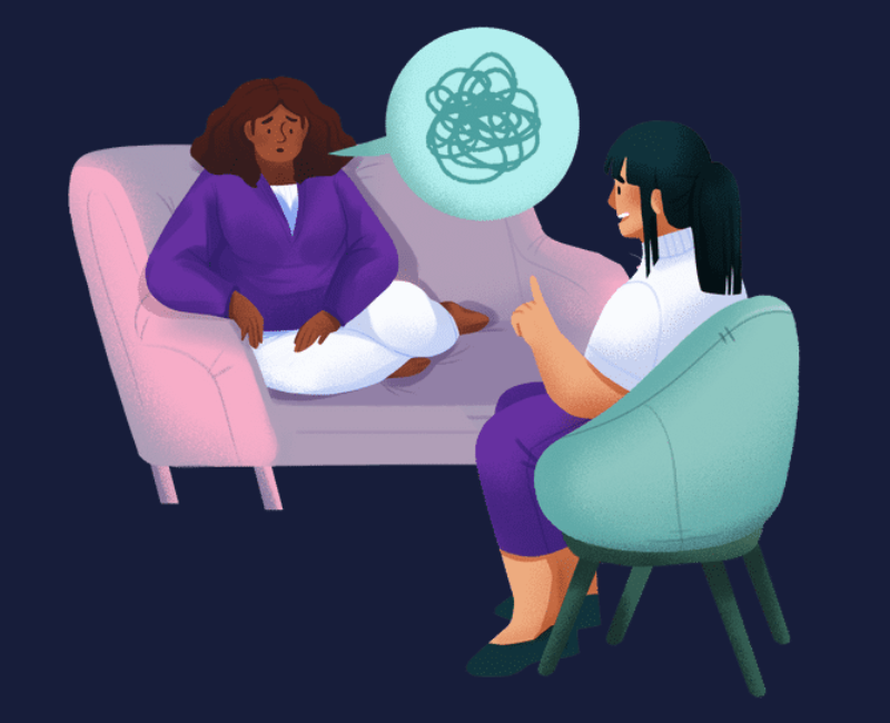 psychologisches Therapiegespräch mit gemütlicher Atmosphäre