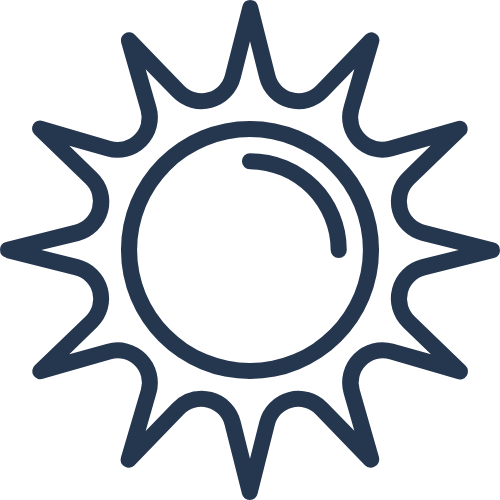 Icon of a sun with pointed rays