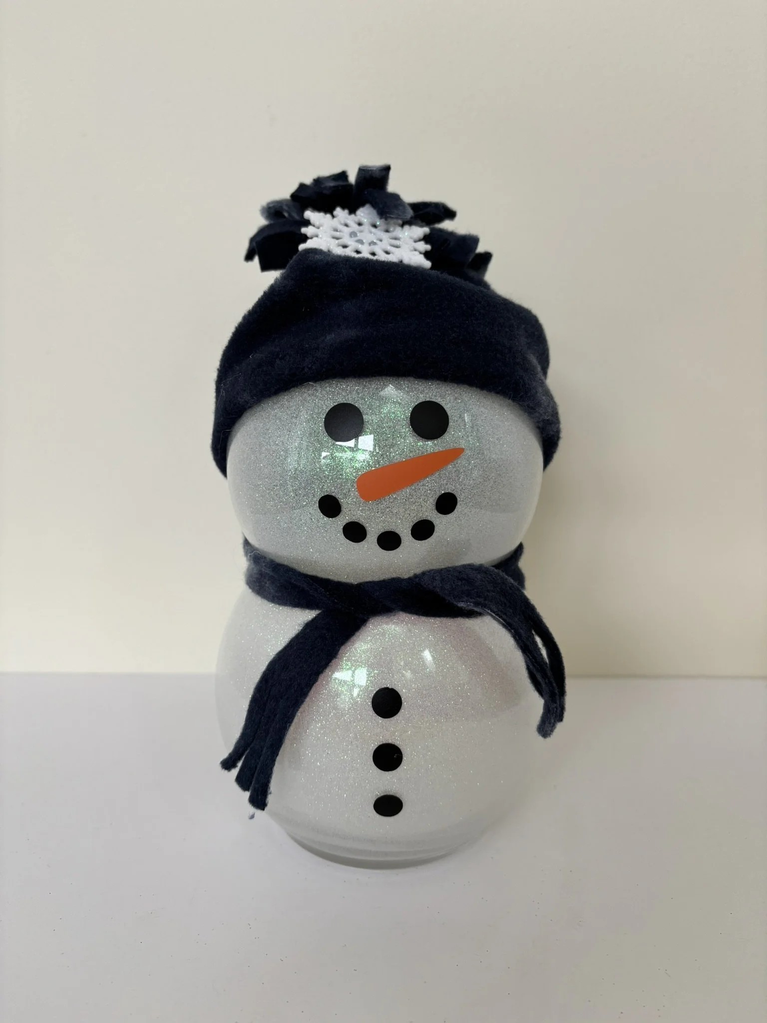 Snowman with Navy Hat with Snowflake Front.JPEG