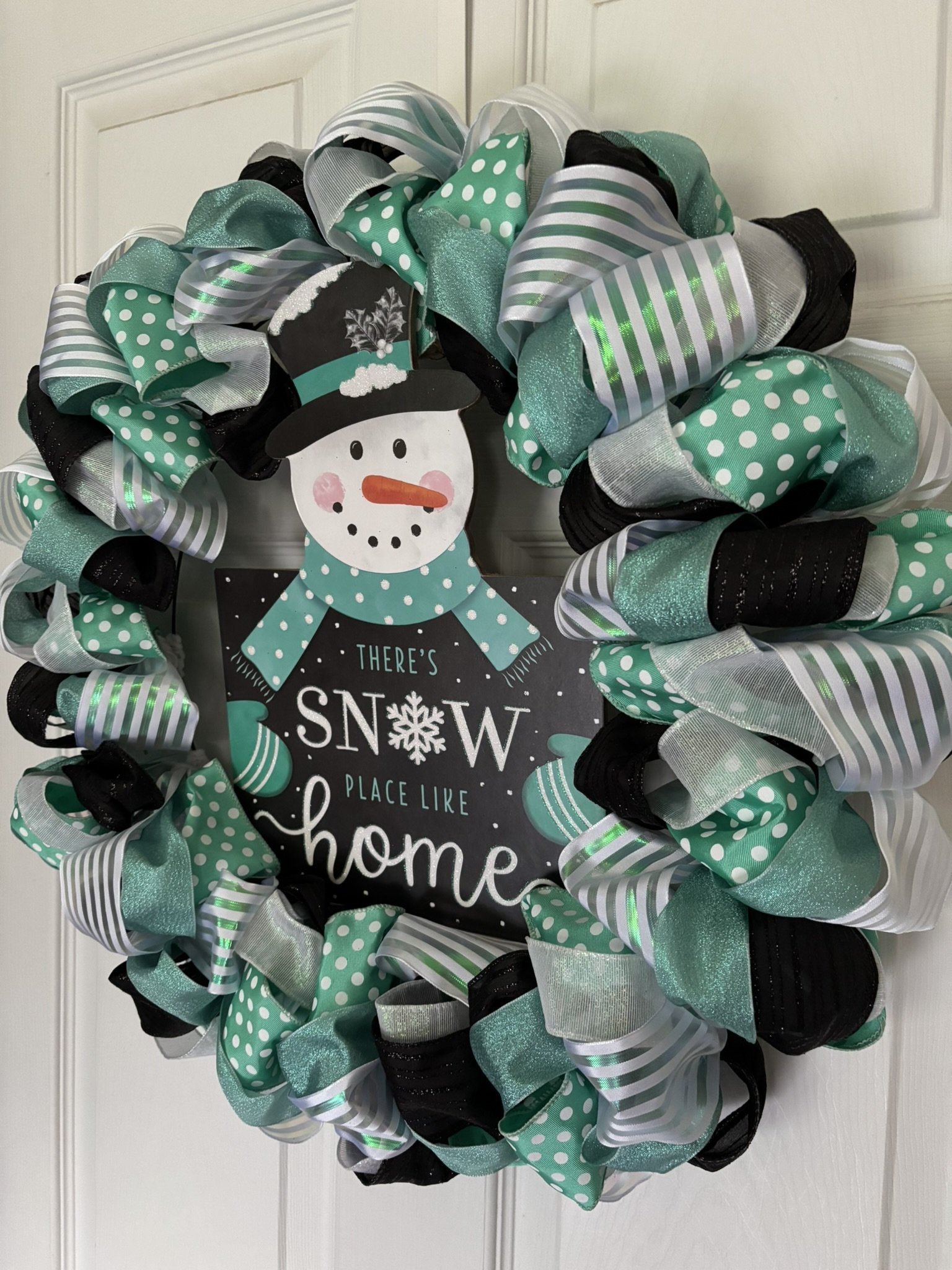 There's Snow Place Like Home Ribbon Wreath Right Side.JPEG